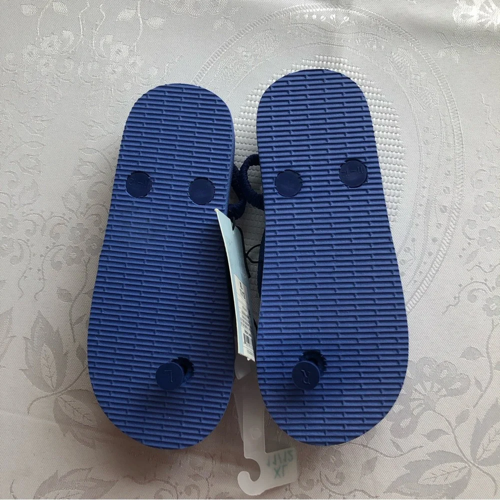 Cat & Jack Toddlers Boys Size XL (11/12) Navy Blue Flip Flops Shoes NWT Sandals